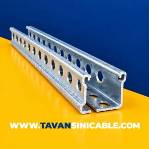 پروفیل سی چنل تمام پانچ گالوانیزه جهت ساپورت تاسیسات - توان سینی کابل