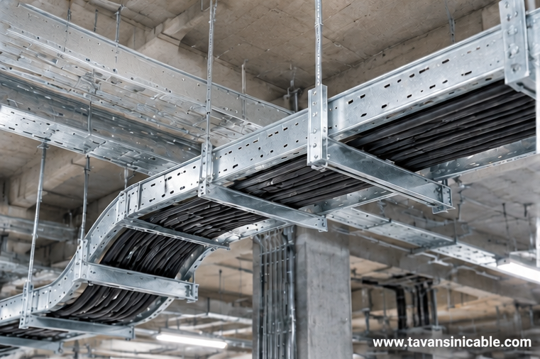 سینی کابل و نردبان کابل در ساختمان